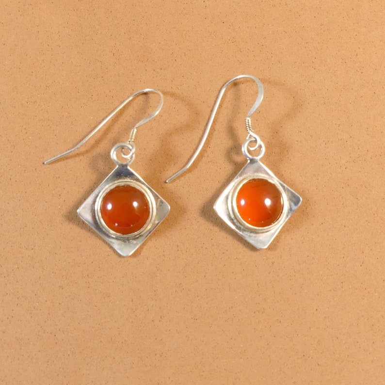 Sterling Silver Earrings Carnelian Earrings