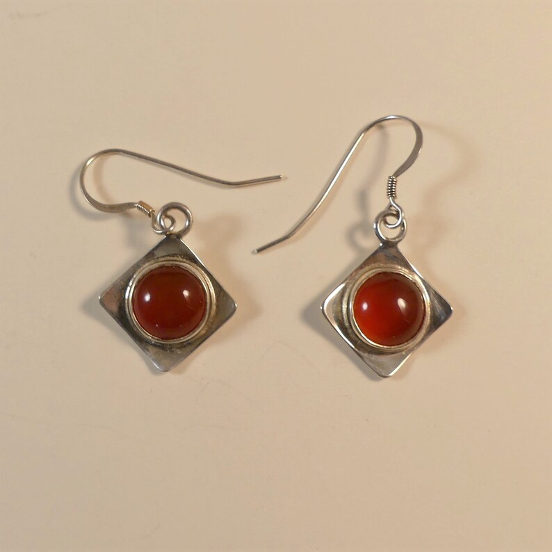 Sterling Silver Earrings Carnelian Earrings