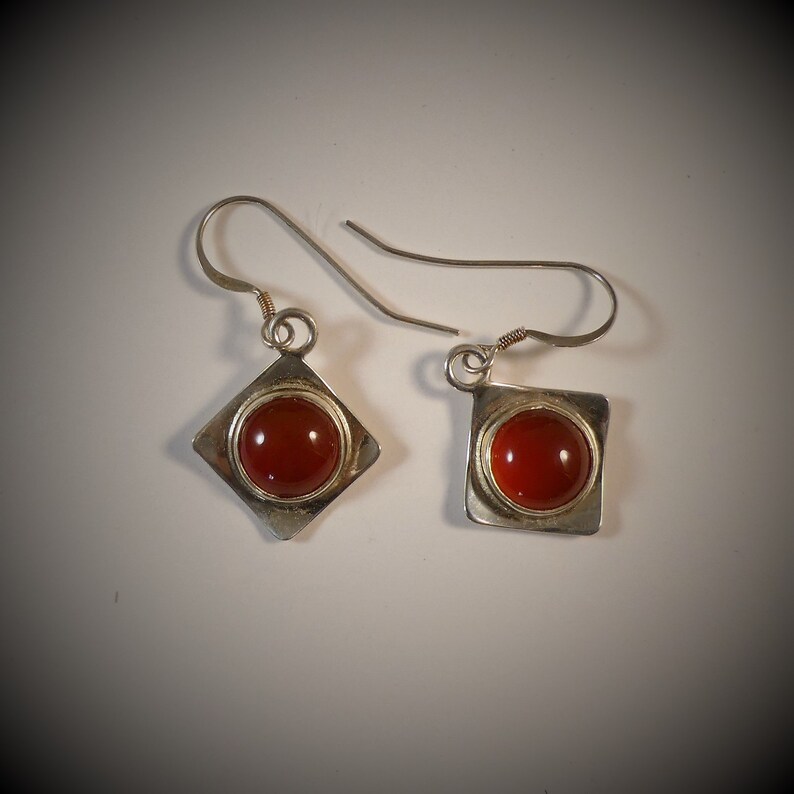 Sterling Silver Earrings Carnelian Earrings