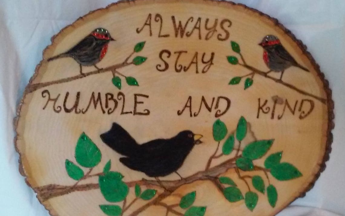 Woodburned Wall Art With Birds on Branches and the Lyrics Etsy
