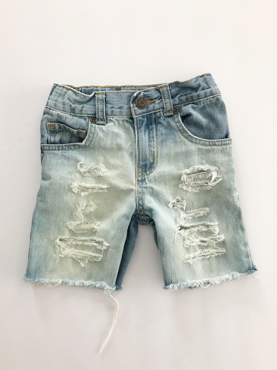 ripped denim jean shorts