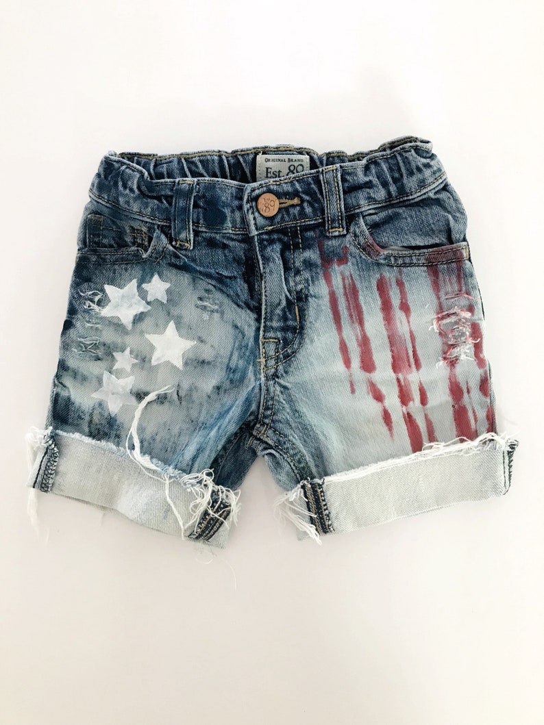 bleached denim shorts