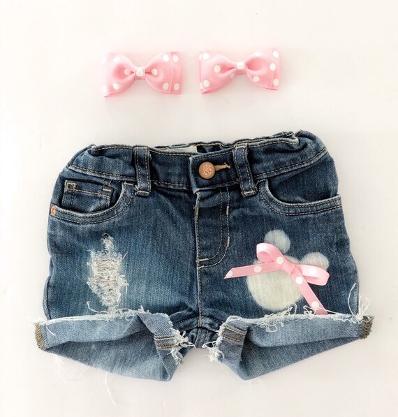 girls distressed denim shorts