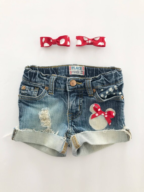 minnie mouse denim shorts