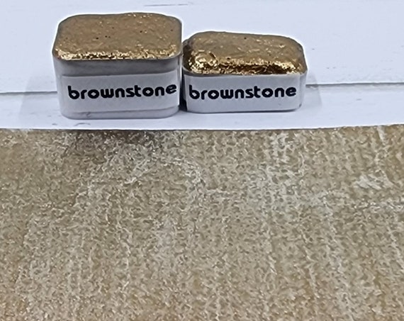 Brownstone Glitter Handmade Watercolor Paint Half and Quarter Pans Shimmer Watercolor