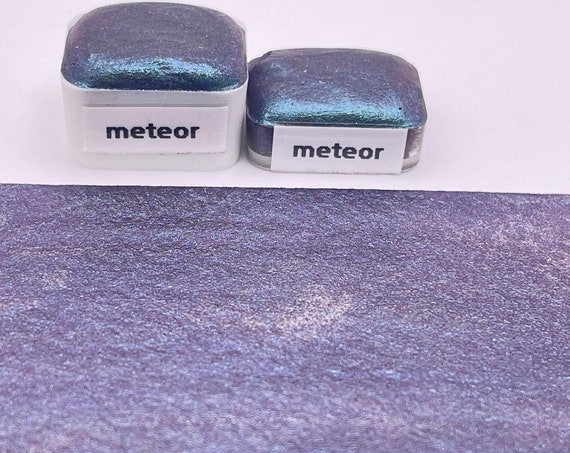 Meteor Handmade Color-Shift Watercolor Paint Half and Quarter Pans Shimmer Watercolor
