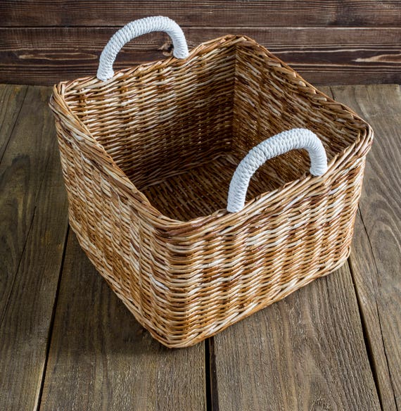 Wicker Storage Basket Storage Bin Laundry Basket Toy Storage Basket Bin  Closet Organizer Storage Basket Square Basket Organization Bin 