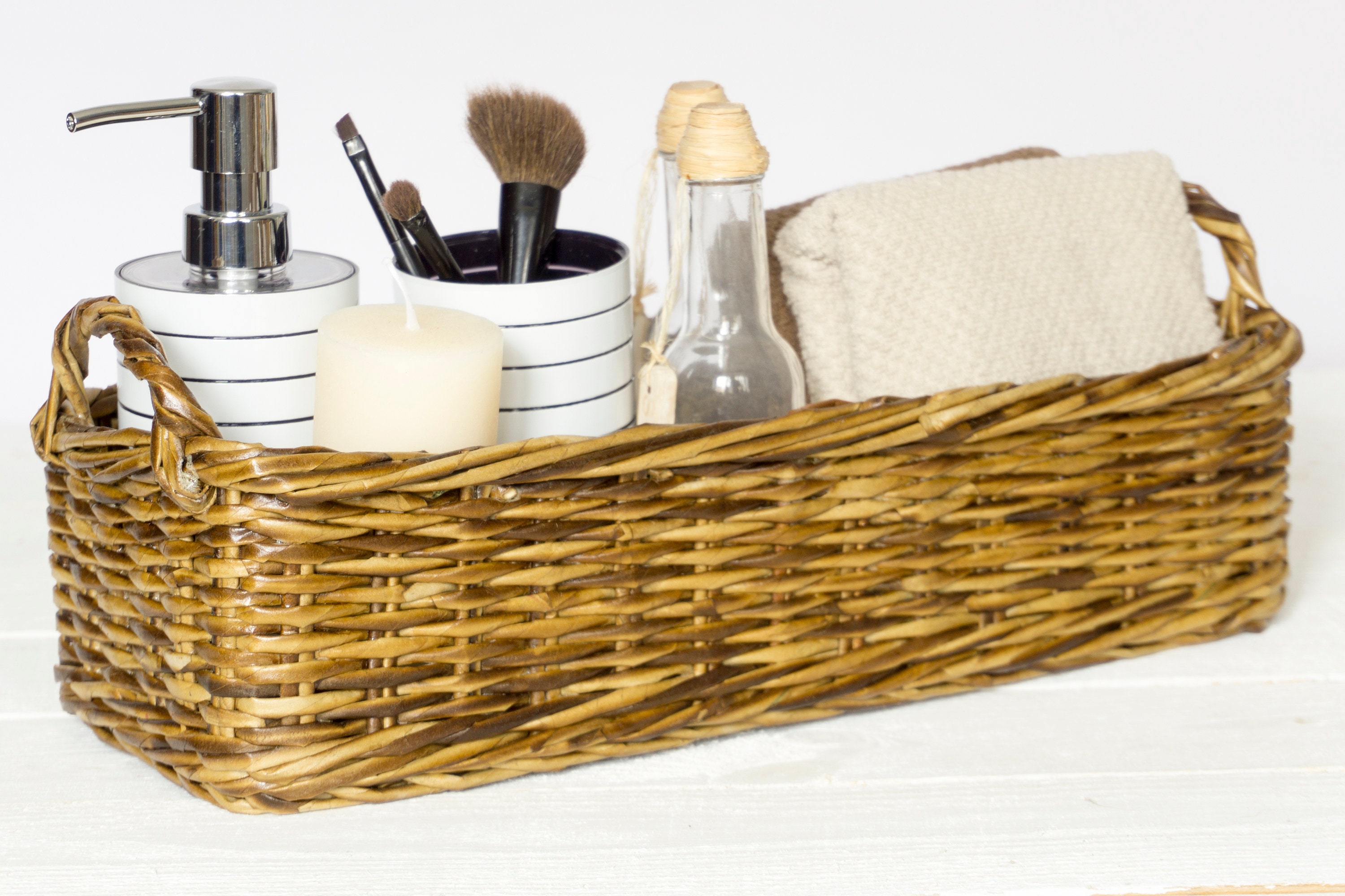 Bathroom perfume organizer small vanity tray Storage wicker Etsy