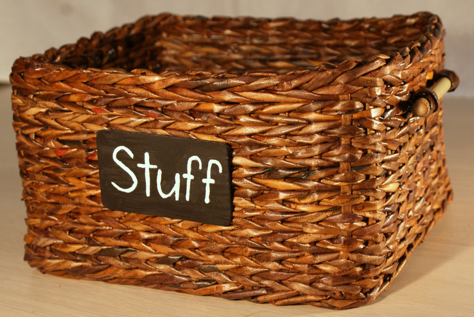 Large Wicker Basket for Shelf Closet Organize With Label and Etsy
