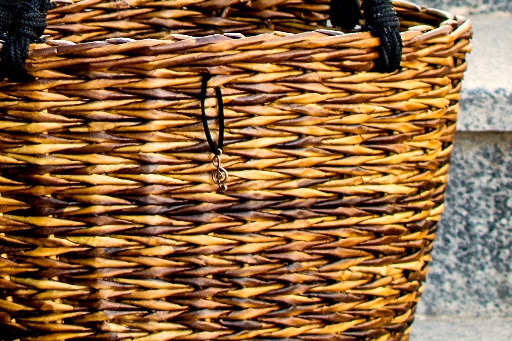 即発★FRENCH BASKET★ROUND WICKER トート・ショルダーバッグ Wicker Straw Basket Bag, French Shopping Brown Basket