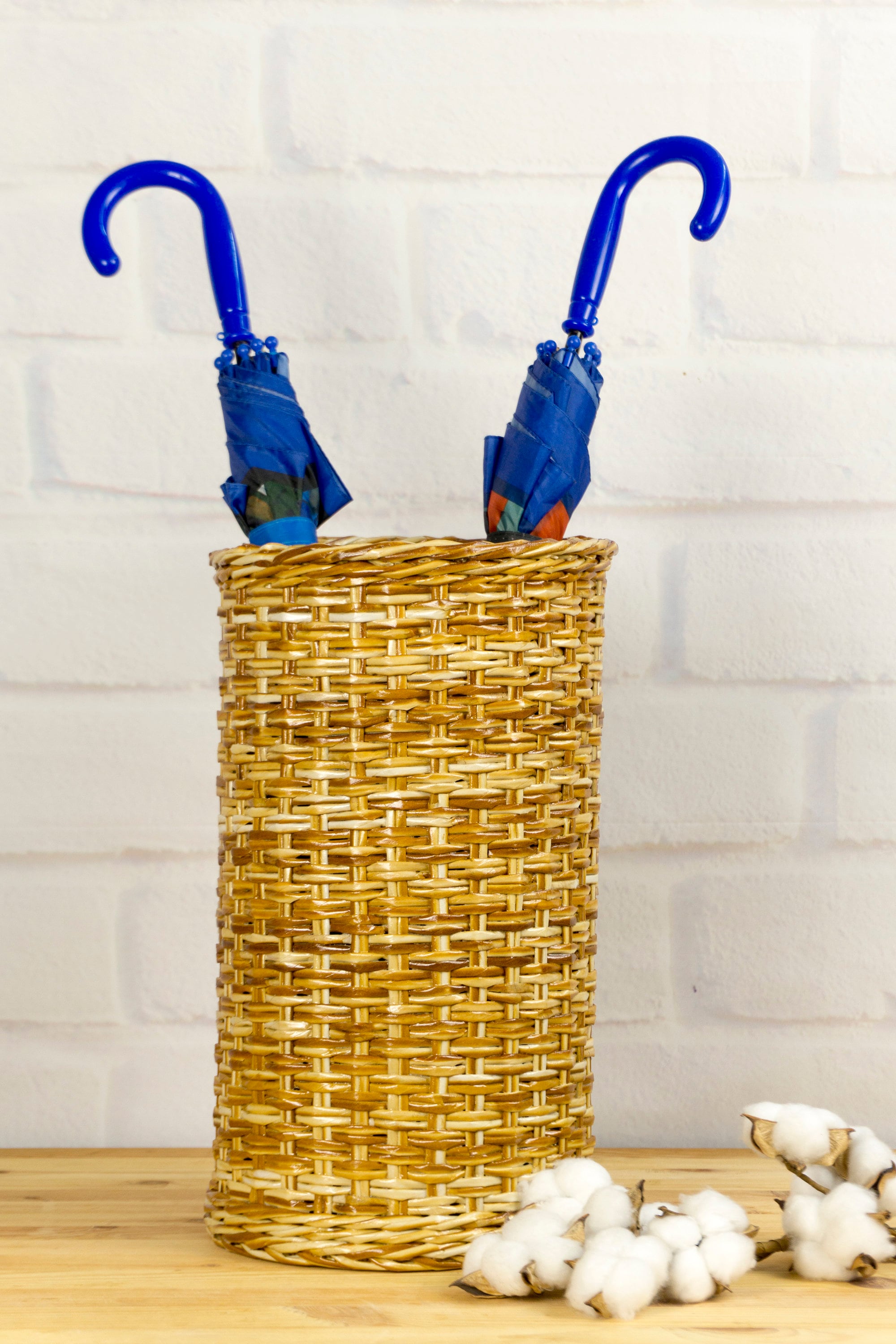 Wicker umbrella and cane stands for entryway Braided umbrella Etsy