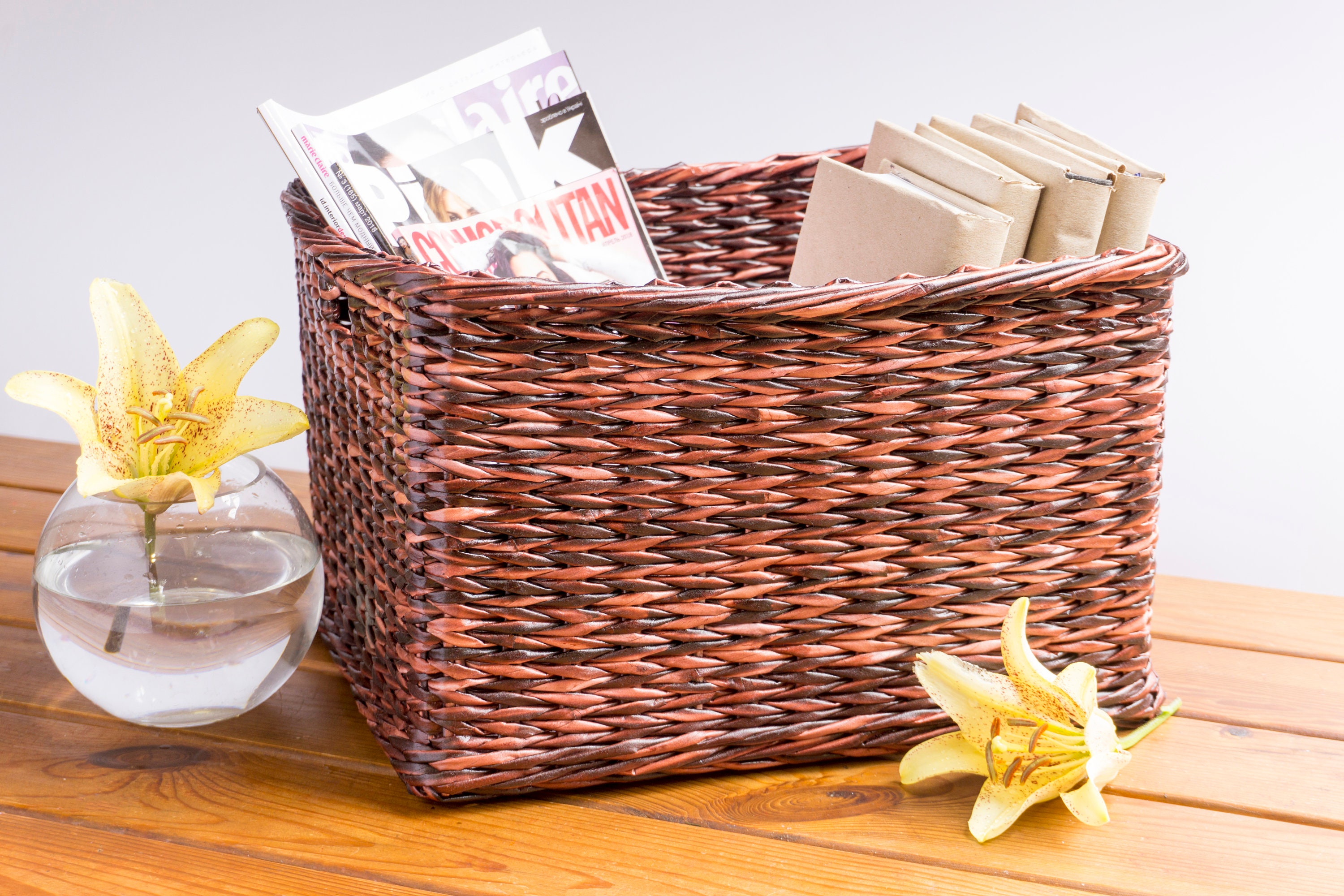 Storage Wicker Basket Closet Shelves Organizer Cubby Bench Etsy UK