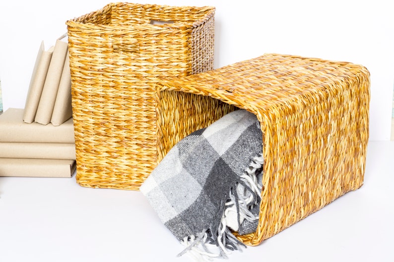 Tall wicker basket woven large basket for blanket pillows etsy