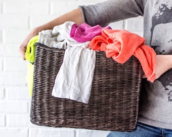 Large wicker laundry basket, Woven Hamper, Deep storage bin, Closet organizer, Storage drawers, Toy storage, Cubby bench storage