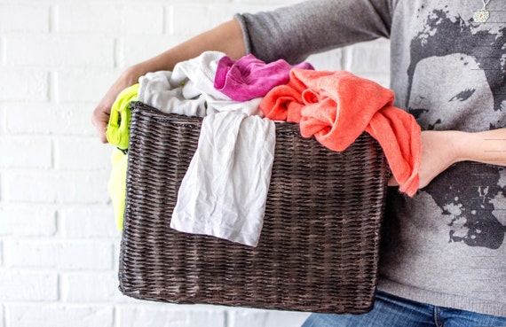 Large Wicker Laundry Basket Woven Hamper Deep Storage Bin Etsy