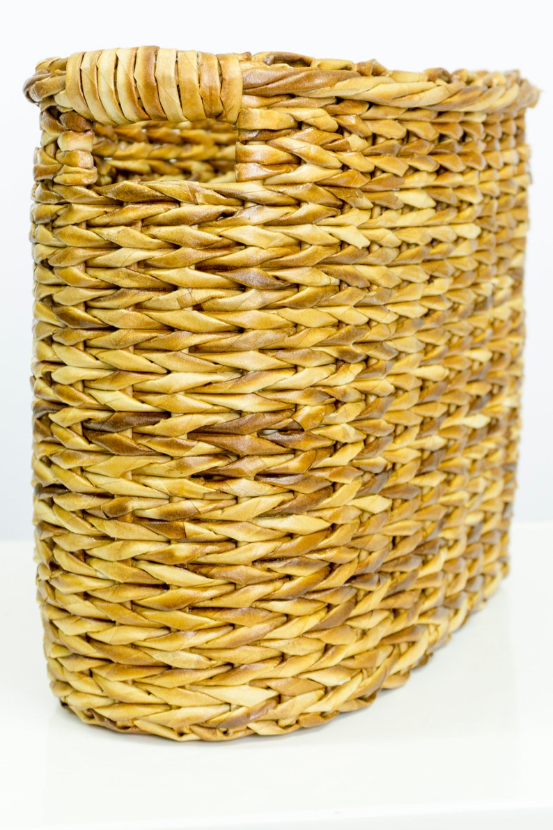 Magazine Holder Wicker Magazine Rack Oval Newspaper Basket Etsy