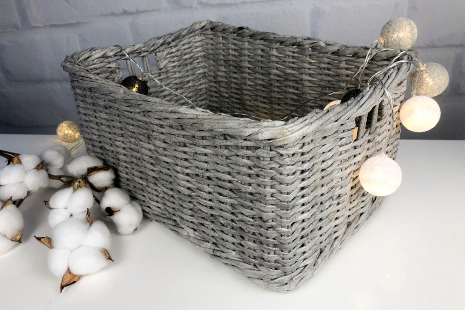 Large Wicker Storage Basket for Shelf Closet Organize With Etsy Ireland