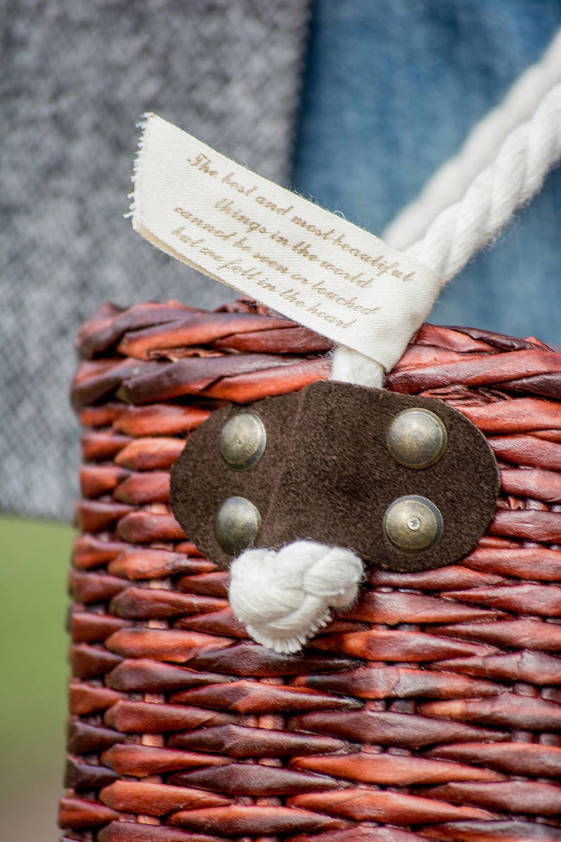 Wicker market bag Wicker purse Rope long handles Shoulder bag Etsy