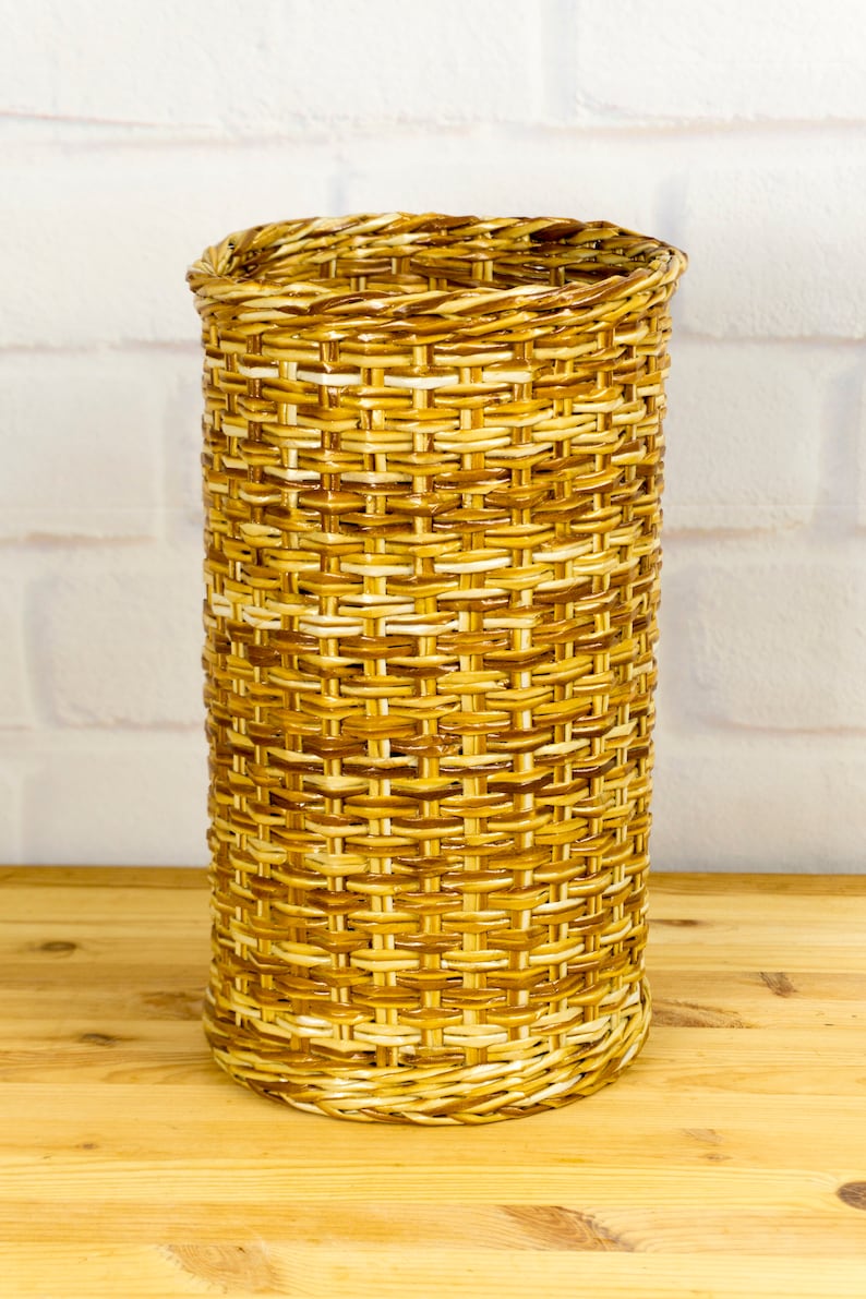 Wicker Umbrella and Cane Stands for Entryway Braided Umbrella Etsy