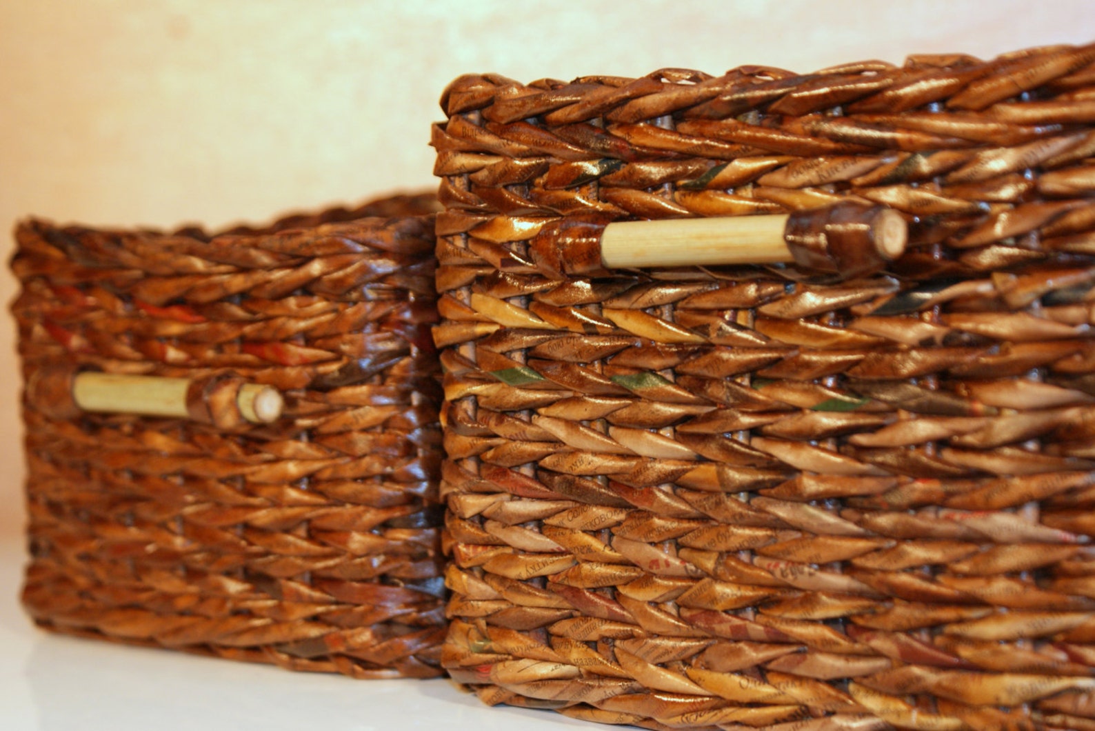 Large Wicker Basket for Shelf Closet Organize With Label and Etsy