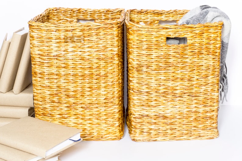 Tall wicker basket Woven large basket for blanket & pillows Etsy