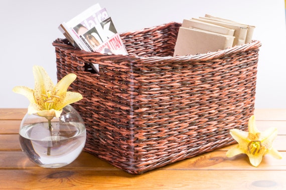 Hold Everything Rattan Cubby Pantry Baskets