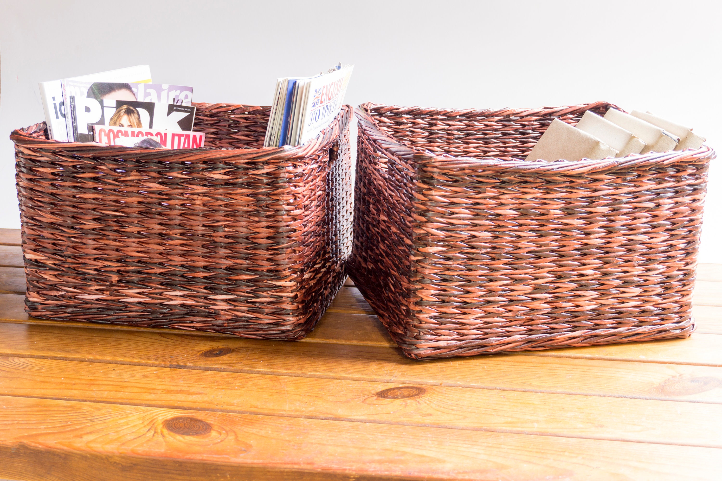 Storage Wicker Basket Closet Shelves Organizer Cubby Bench Etsy