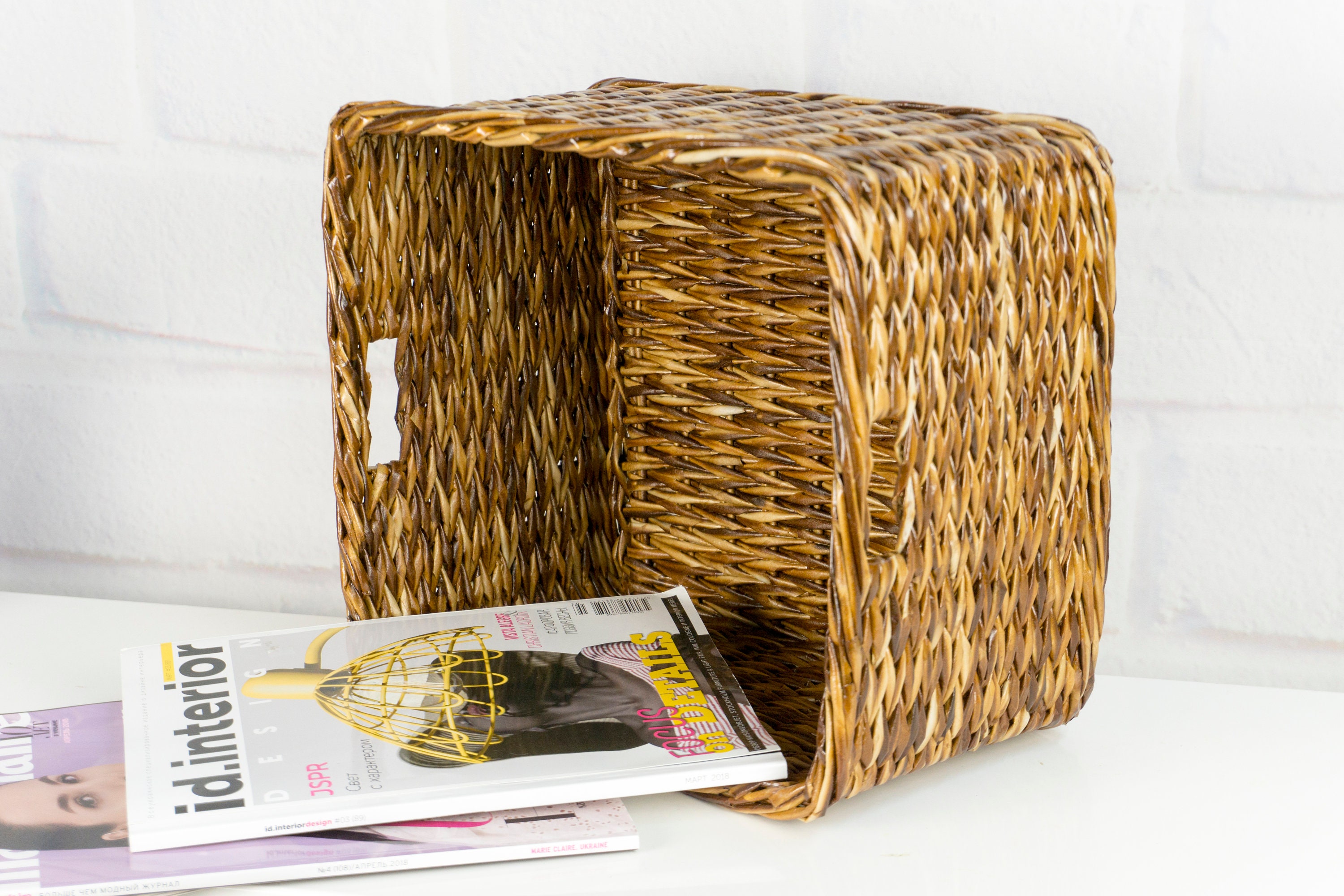 Wicker Storage Basket for Shelf Closet Organizer With Label Etsy UK