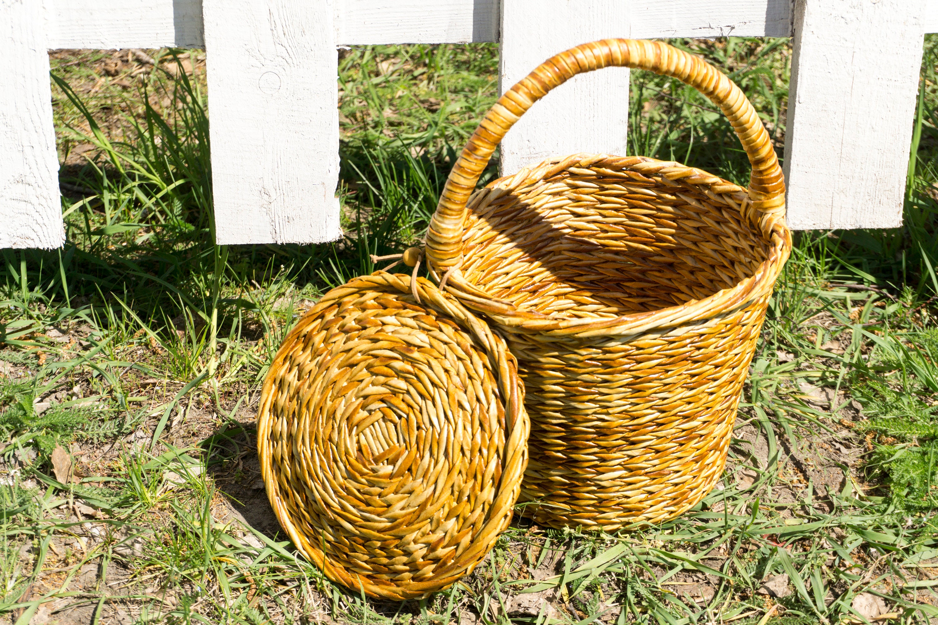 Buy Jane Birkin Basket With Lid Wicker Straw Bag Summer Beach