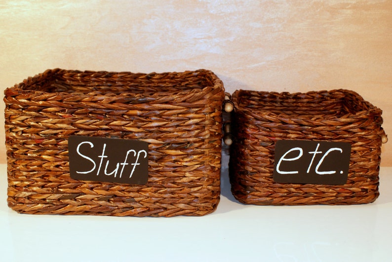 Large Wicker Basket for Shelf Closet Organize With Label and Etsy