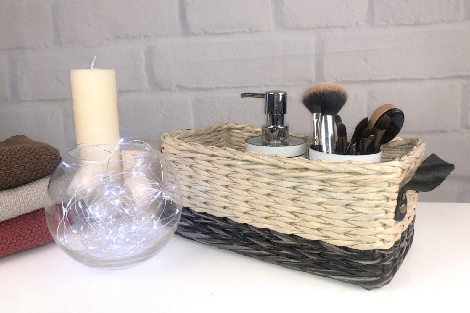 Bathroom perfume organizer vanity basket Storage wicker | Etsy
