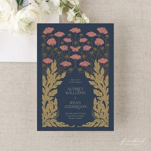 Art Nouveau Vintage Wedding Invitation Template with Printable Design, ART3