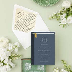 Personalized Storybook Wedding Invite with Classic Literary Theme, JAC