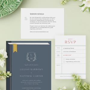 Personalized Storybook Wedding Invite Suite with Classic Literary Theme, JAC