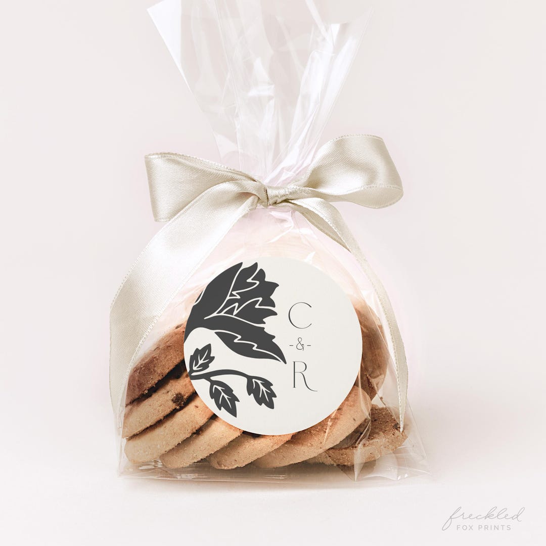 Elegant Art Deco Personalized Wedding Favor Stickers: Round Monogram ...