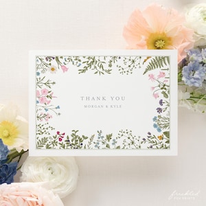 Modèle imprimable de carte de correspondance botanique personnalisée modifiable, JULIETTE