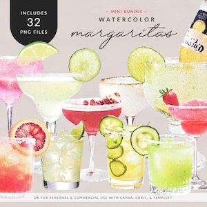 Ilustrações de Margarita em aquarela: Arte de coquetel para menus, placas e celebrações | Impressões de bebidas de tequila