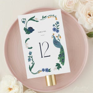 Tarjeta de mesa Art Nouveau imprimible para boda Gatsby con diseños de decoración vintage, G2