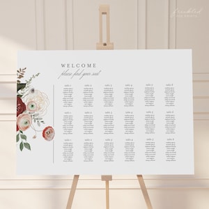 Ausdrucksstarker Sitzplan für die Hochzeit in Burgund, EMILIA