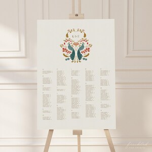 Modelo de pôster de assentos de casamento Gatsby Art Nouveau, gráfico vintage, G3