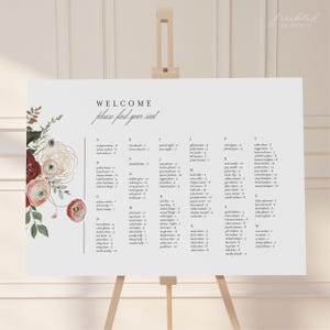 Ausdrucksstarker Sitzplan für die Hochzeit in Burgund, EMILIA