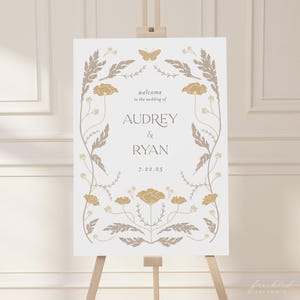 Vintage Art Nouveau Welcome Sign Template for Weddings and Events, ART2