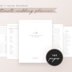 Wedding Planner Printable, Wedding Planner, Minimalistic Wedding Planner, Wedding Planner Book, Digital Wedding Planner, Wedding Binder