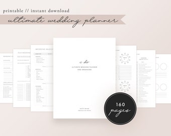 Wedding Planner Printable, Wedding Planner, Minimalistic Wedding Planner, Wedding Planner Book, Digital Wedding Planner, Wedding Binder