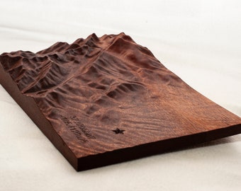 Custom 3D wood topographical map.  Anywhere in the world.