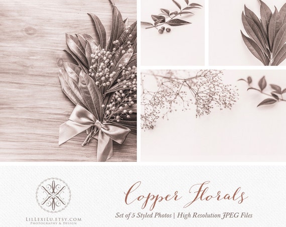 5 Styled Photos Bundle Copper Florals Pastel 5 Styled Photos Bundle Copper Florals Pastel