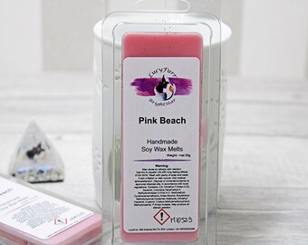 Pink Beach Soy Wax Melts: Spring/Summer Scent, 50g Snap Bar