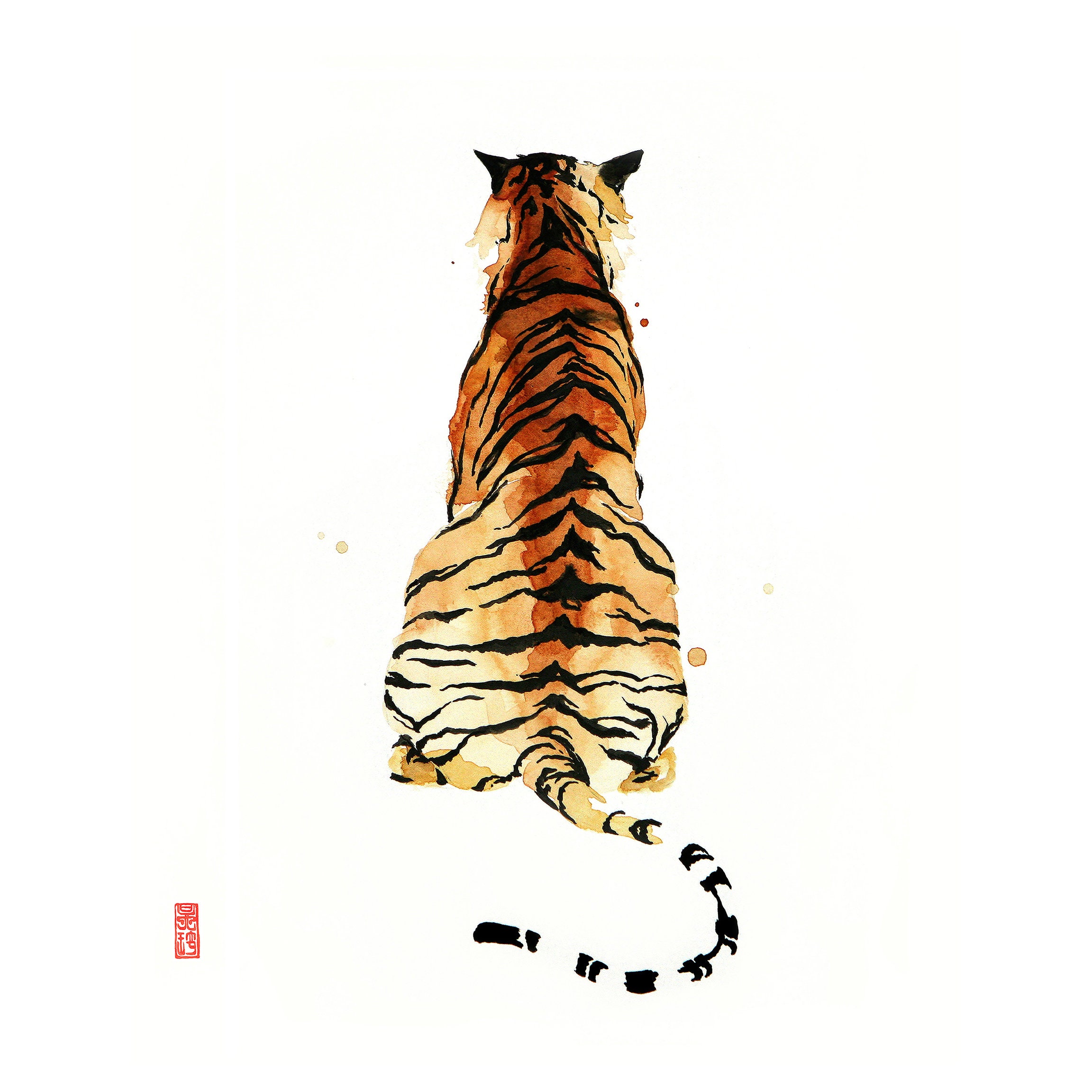 Tiger Watercolor Painting Fine Art Giclee Print / Mammal Etsy