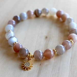 Moonstone Bracelet, Mala Bracelet, Wrist Mala Beads, Moon Bracelet, Yoga Jewelry, Mala Kette, Spiritual Jewelry, Boho Bracelet