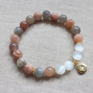 Moonstone Bracelet, Selenite Mala Bracelet, Wrist Mala Beads, Selenite Bracelet, Yoga Jewelry, Mala Kette, Spiritual Jewelry, Boho Bracelet